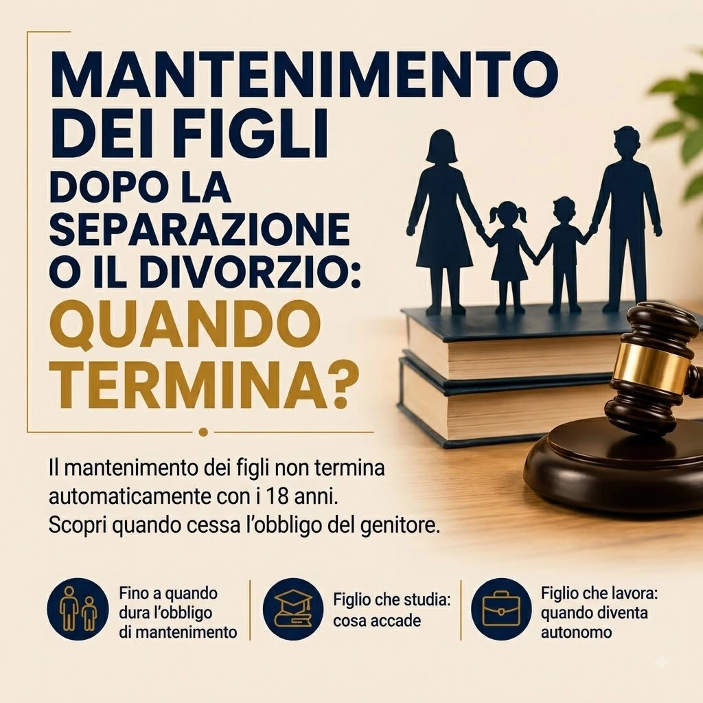 quando termina l'obbligo di mantenimento del figlio in separazione e divorzio